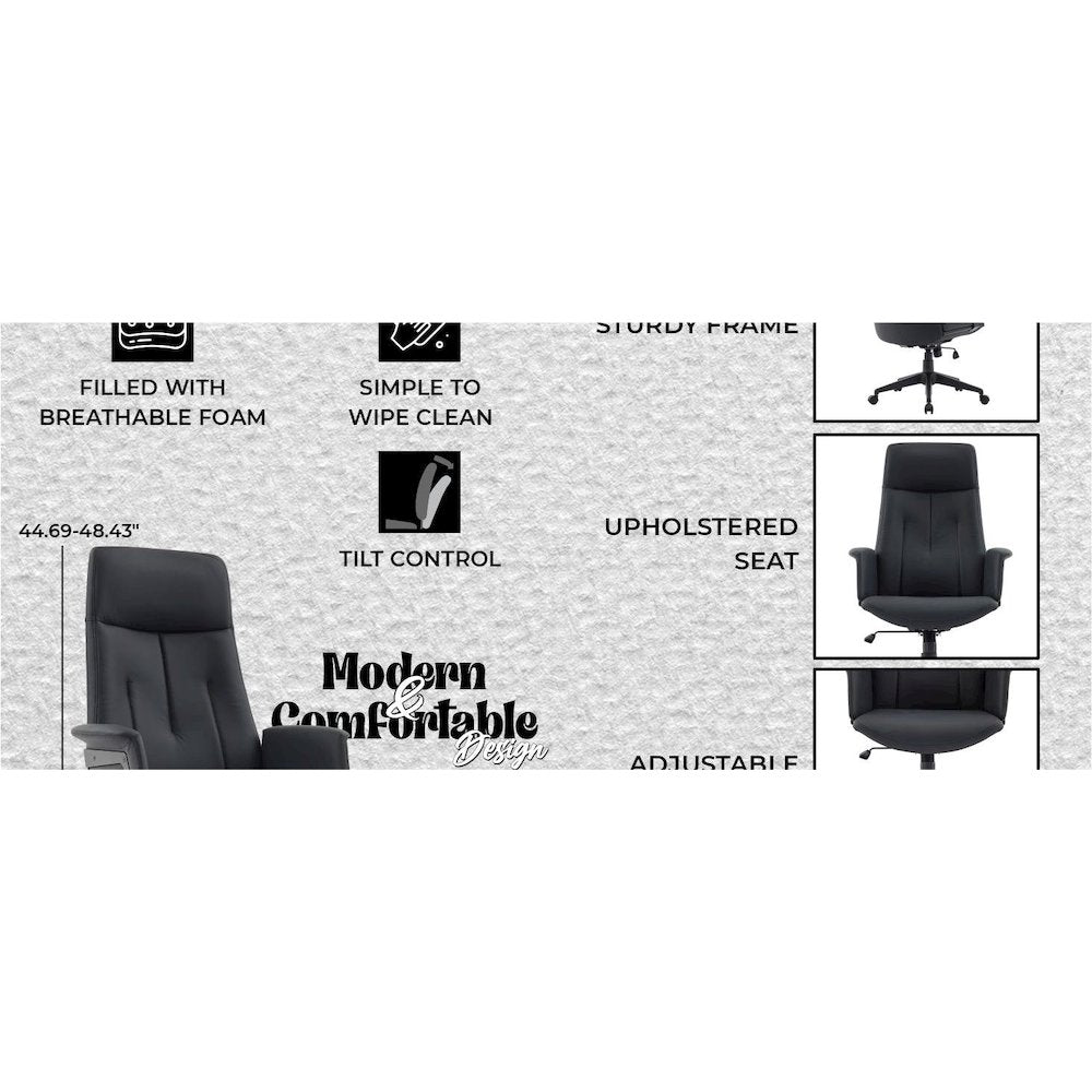 Inifini Collection Modern Office Chair In Black