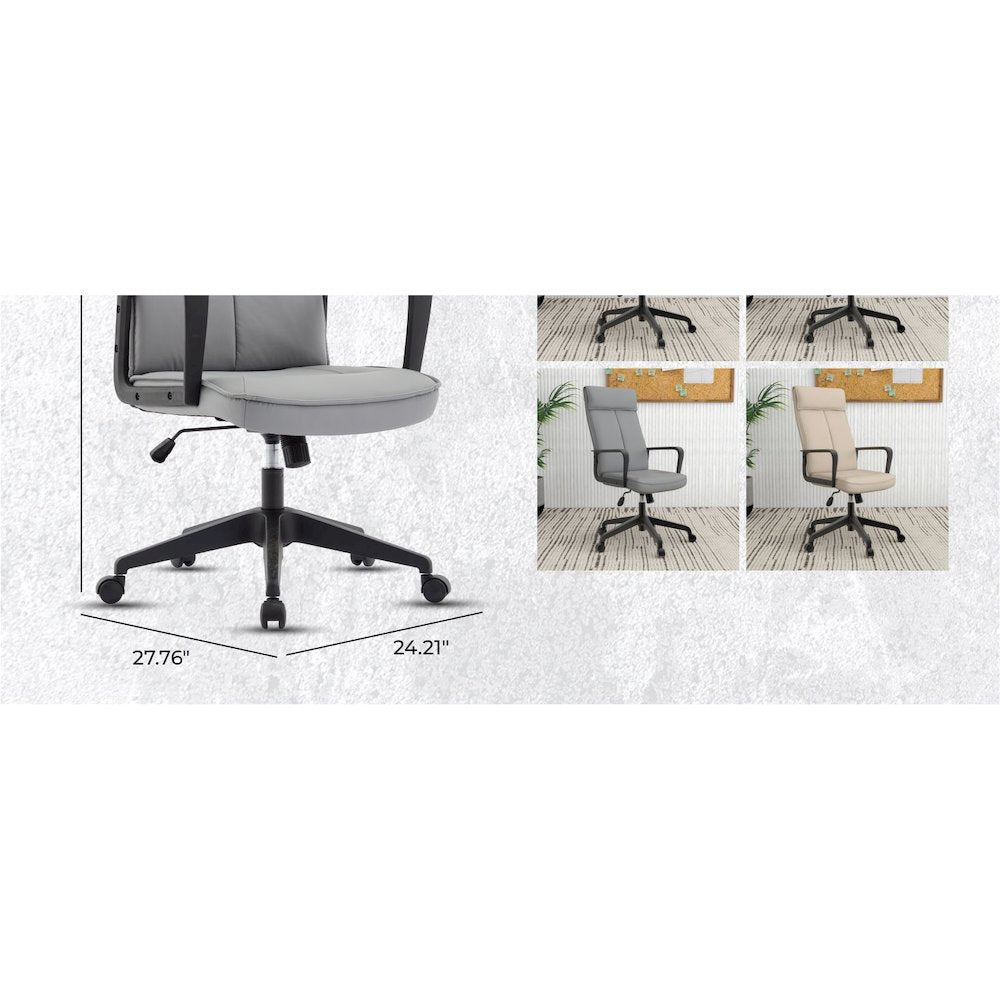 Aiaria Collection Modern Office Chair In Grey