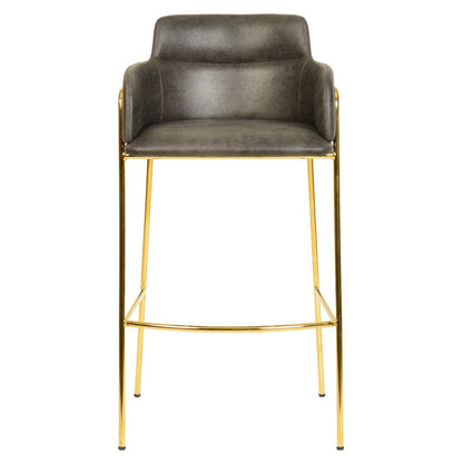 Axis Collection Modern Gold Bar height Chair in Charcoal