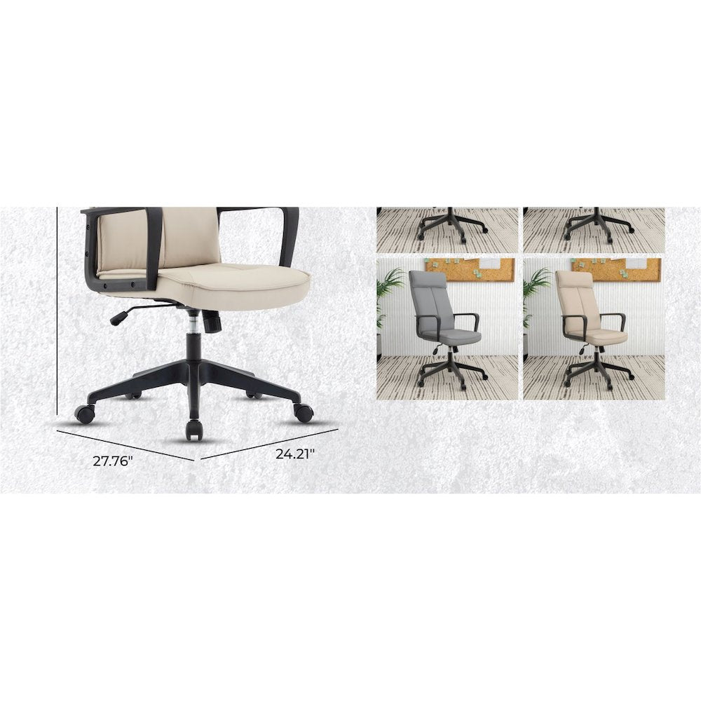 Aiaria Collection Modern Office Chair In Tan