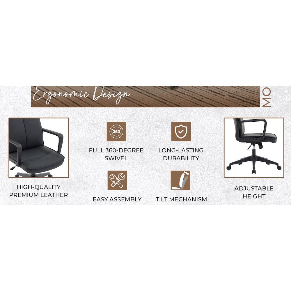 Aiaria Collection Modern Office Chair In Black