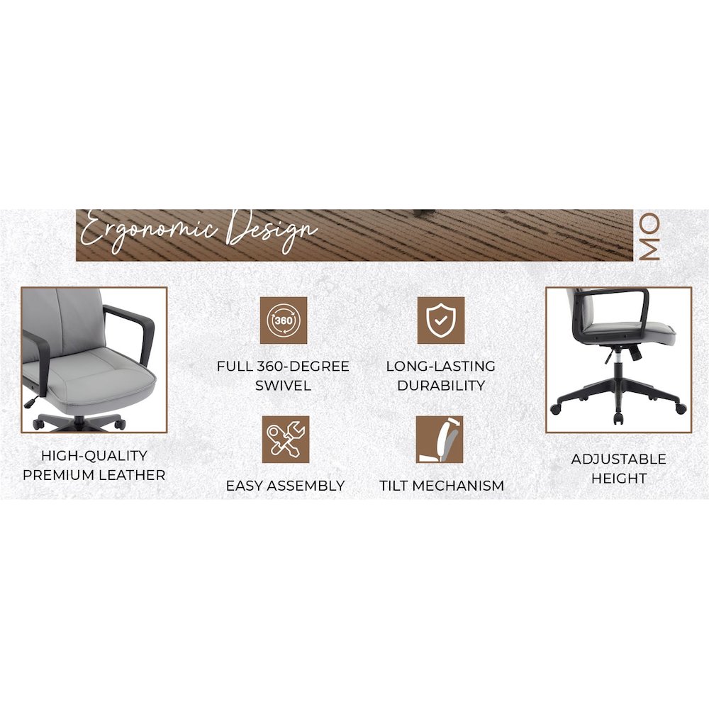 Aiaria Collection Modern Office Chair In Grey