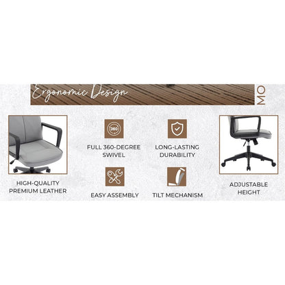 Aiaria Collection Modern Office Chair In Grey