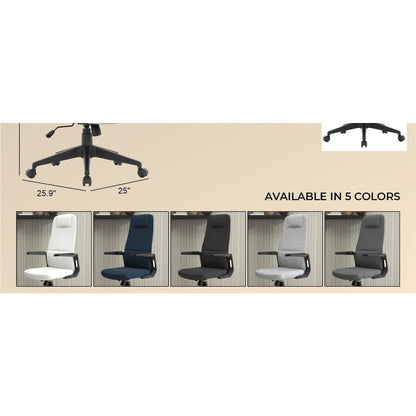 Nexa Collection Modern Office Chair In Grey Fabric