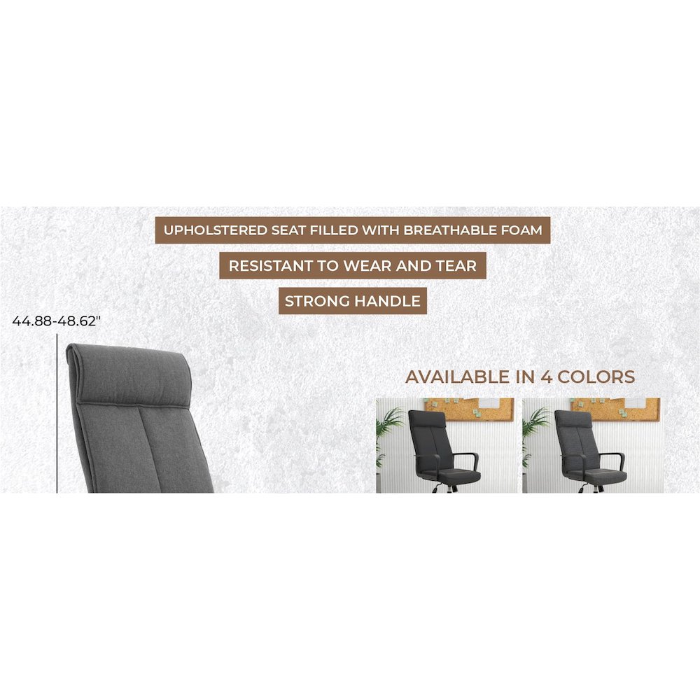 Aiaria Collection Modern Office Chair In Charcoal Fabric
