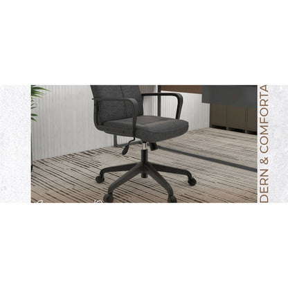 Aiaria Collection Modern Office Chair In Charcoal Fabric
