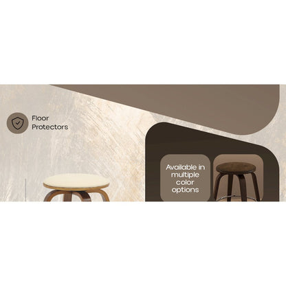 Wooden Counter Stool Pelya Collection Modern Style Walnut color in Cream