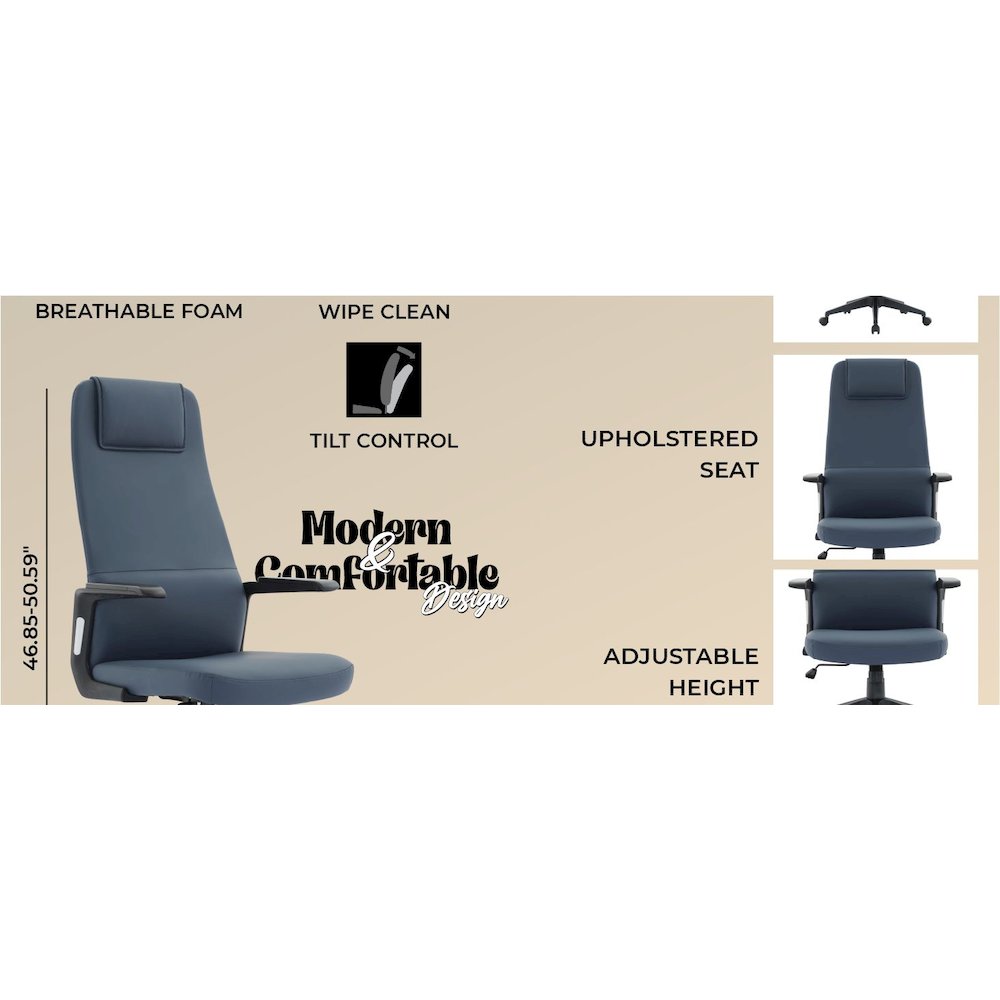 Nexa Collection Modern Office Chair In Blue