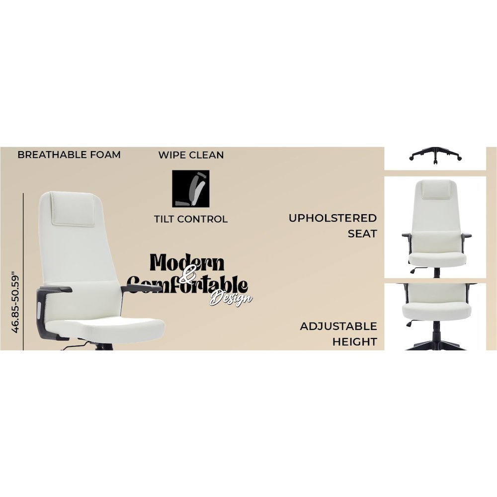 Nexa Collection Modern Office Chair In White