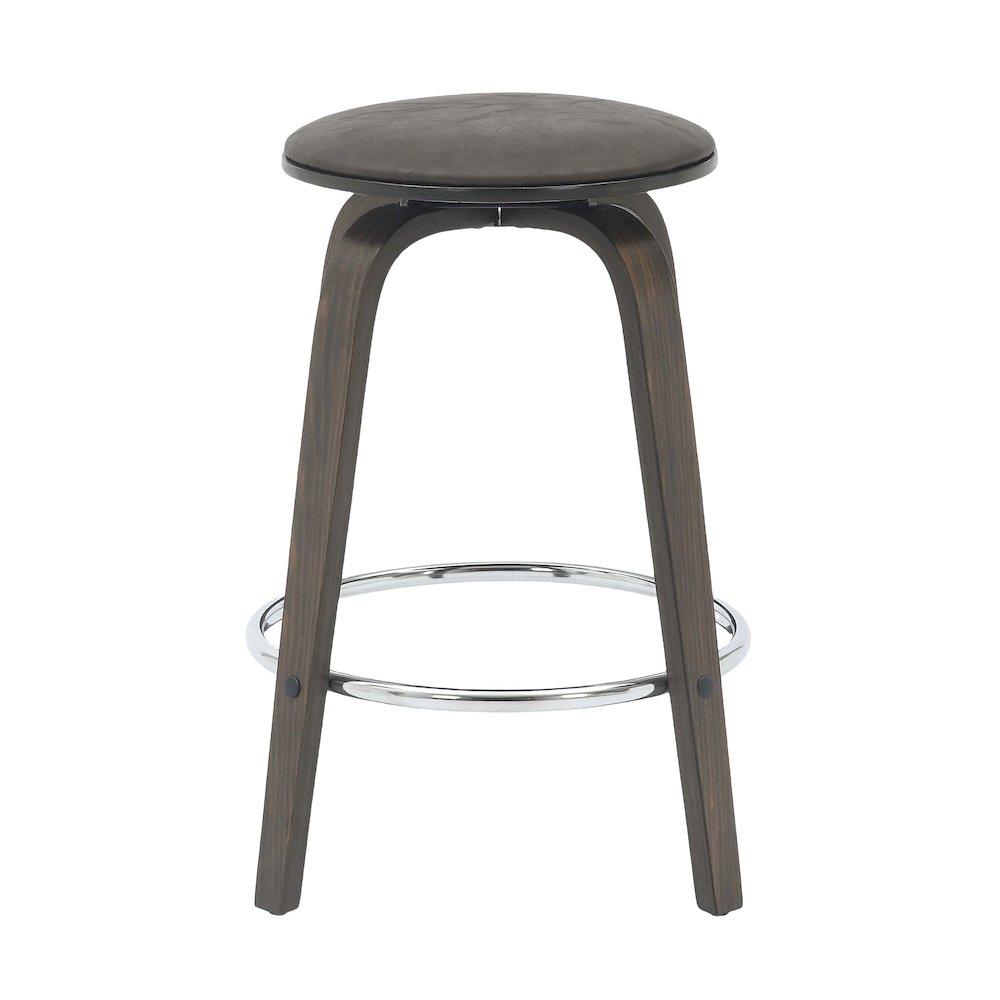 Wooden Counter Stool Pelya Collection Modern Style Walnut Glazed color in Brown
