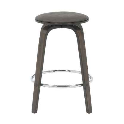 Wooden Counter Stool Pelya Collection Modern Style Walnut Glazed color in Brown