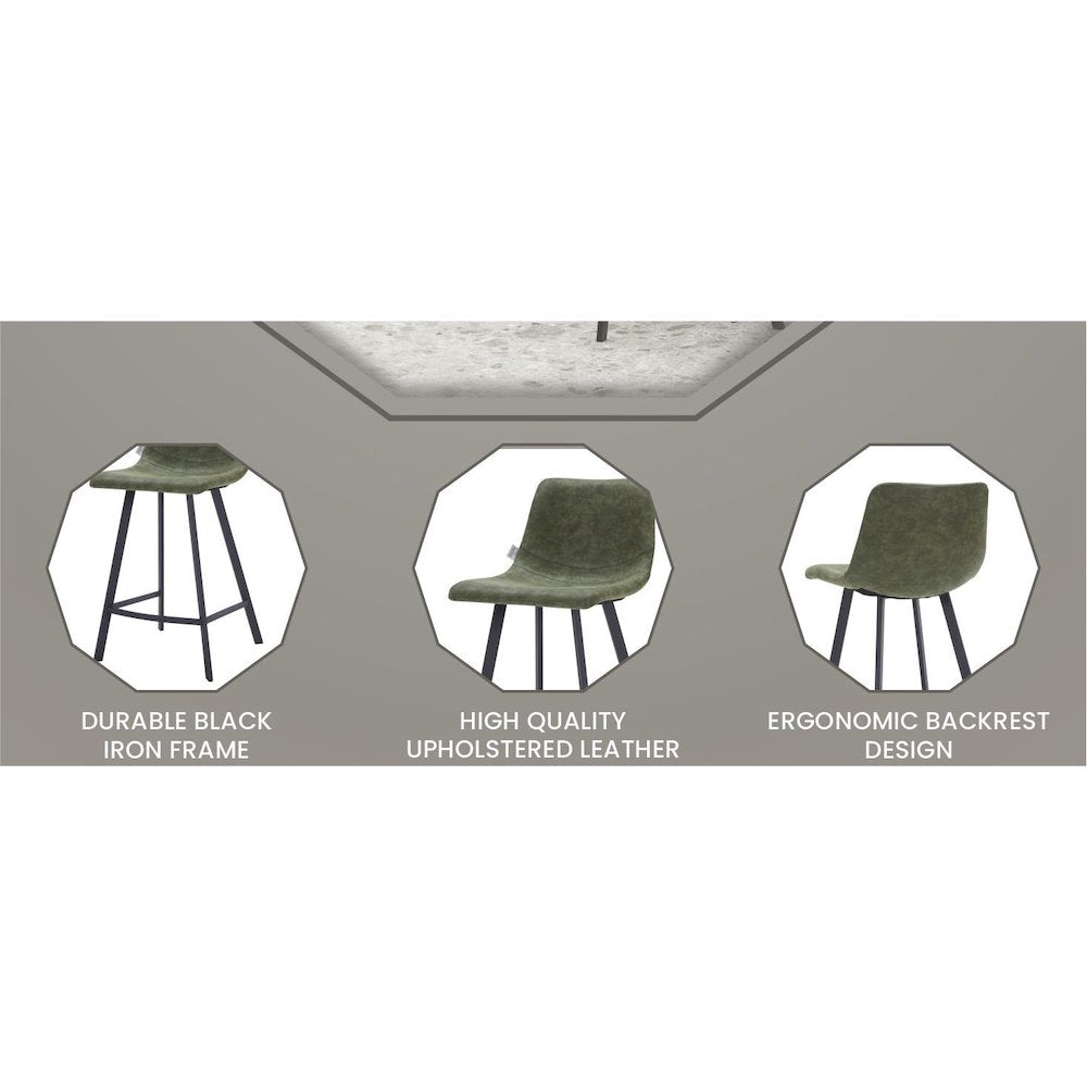 Elland - Counter stool - Olive Green