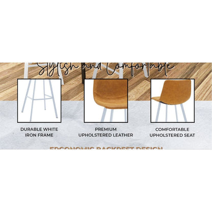 Elland - Bar stool - Light Brown - White Base