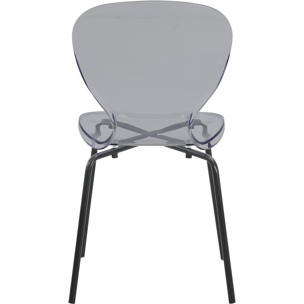 Modern Oyster Transparent Side Chair in Black Base