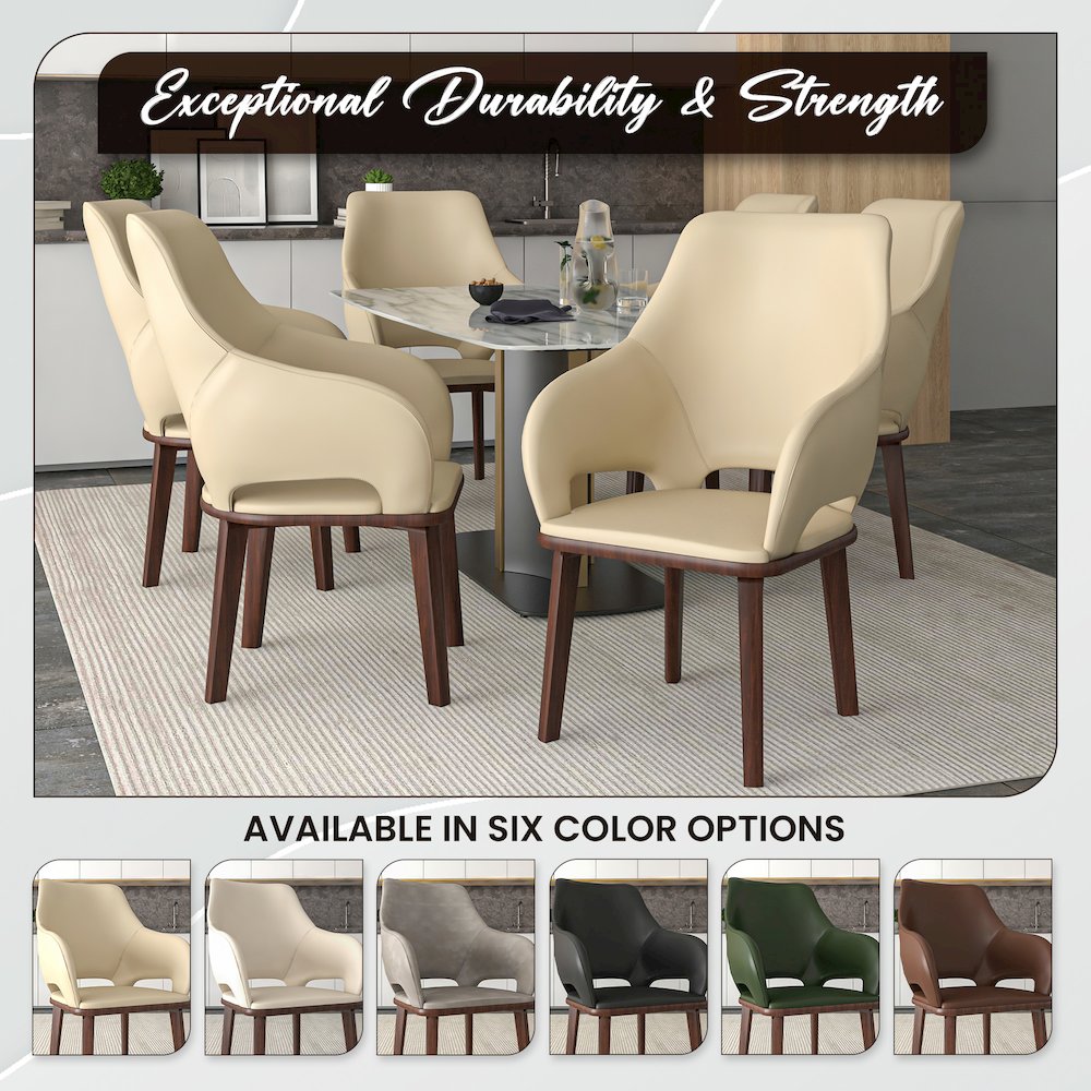 Vivara Collection Modern Dining Chair in Off White Set of 2