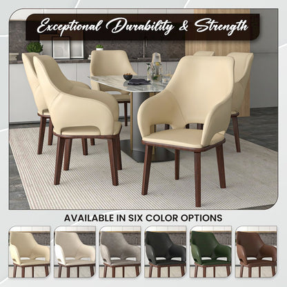 Vivara Collection Modern Dining Chair in Off White Set of 2