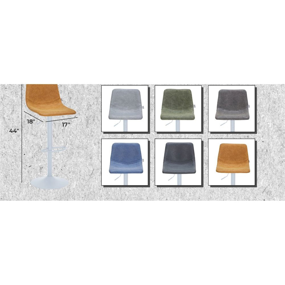 Tilbury - Bar stool White Base- Light Brown