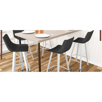 Elland - Bar stool -Charcoal Black- White Base