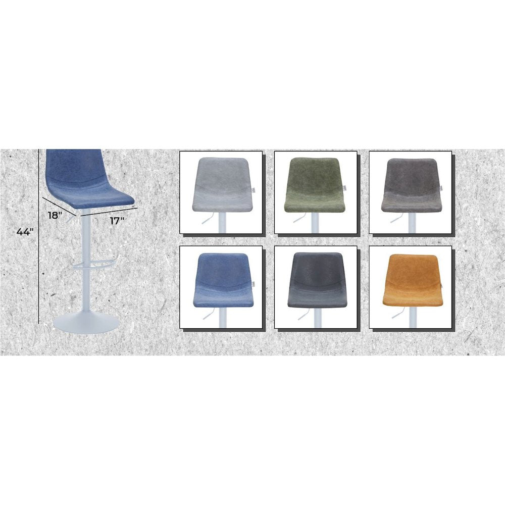 Tilbury - Bar stool -White Base- Peacock Blue