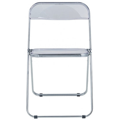 Lawrence Acrylic Folding Chair With Metal Frame, Set of 2