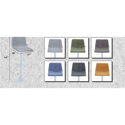 Tilbury - Bar stool -White base- Light Grey