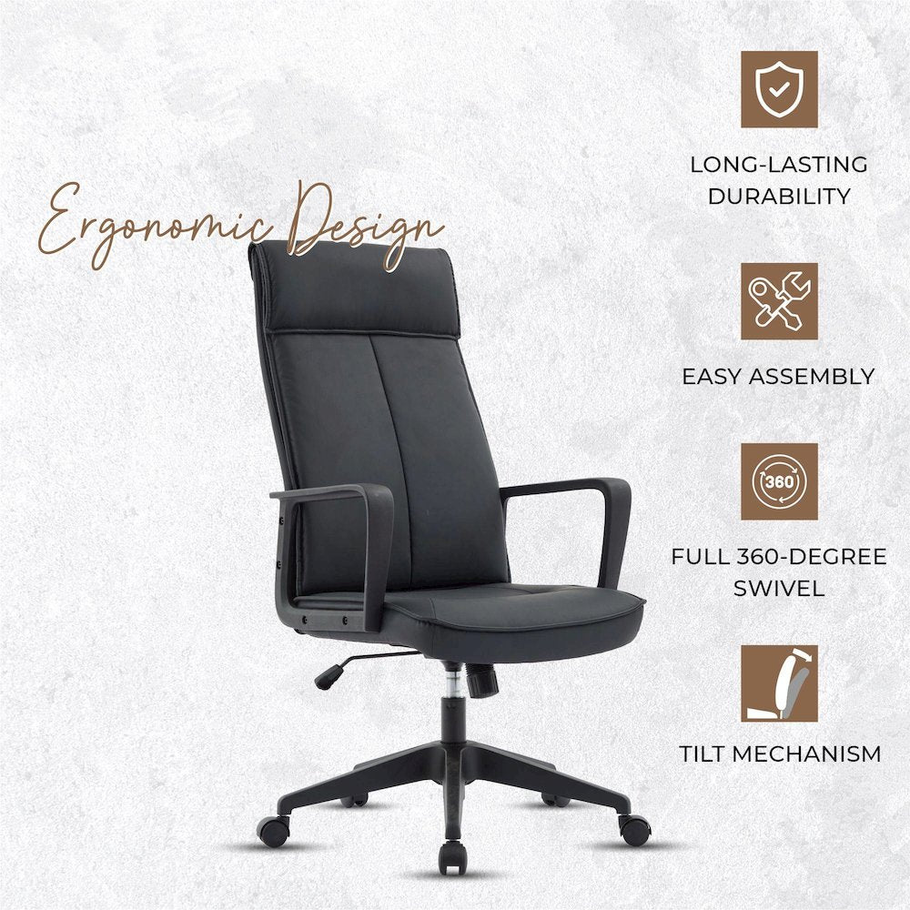 Aiaria Collection Modern Office Chair In Black