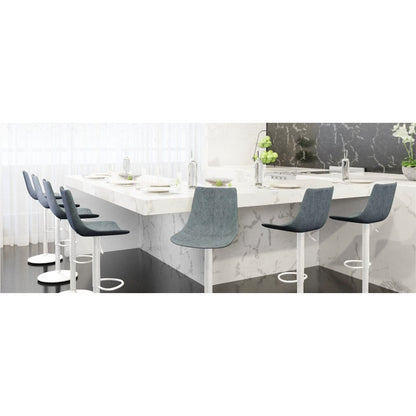 Tilbury - Bar stool -White Base- Peacock Blue