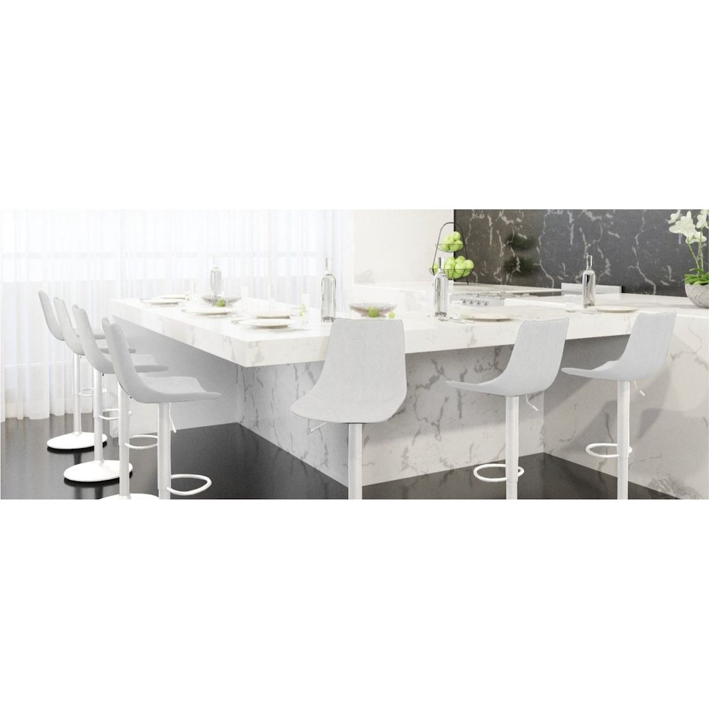 Tilbury - Bar stool -White base- Light Grey