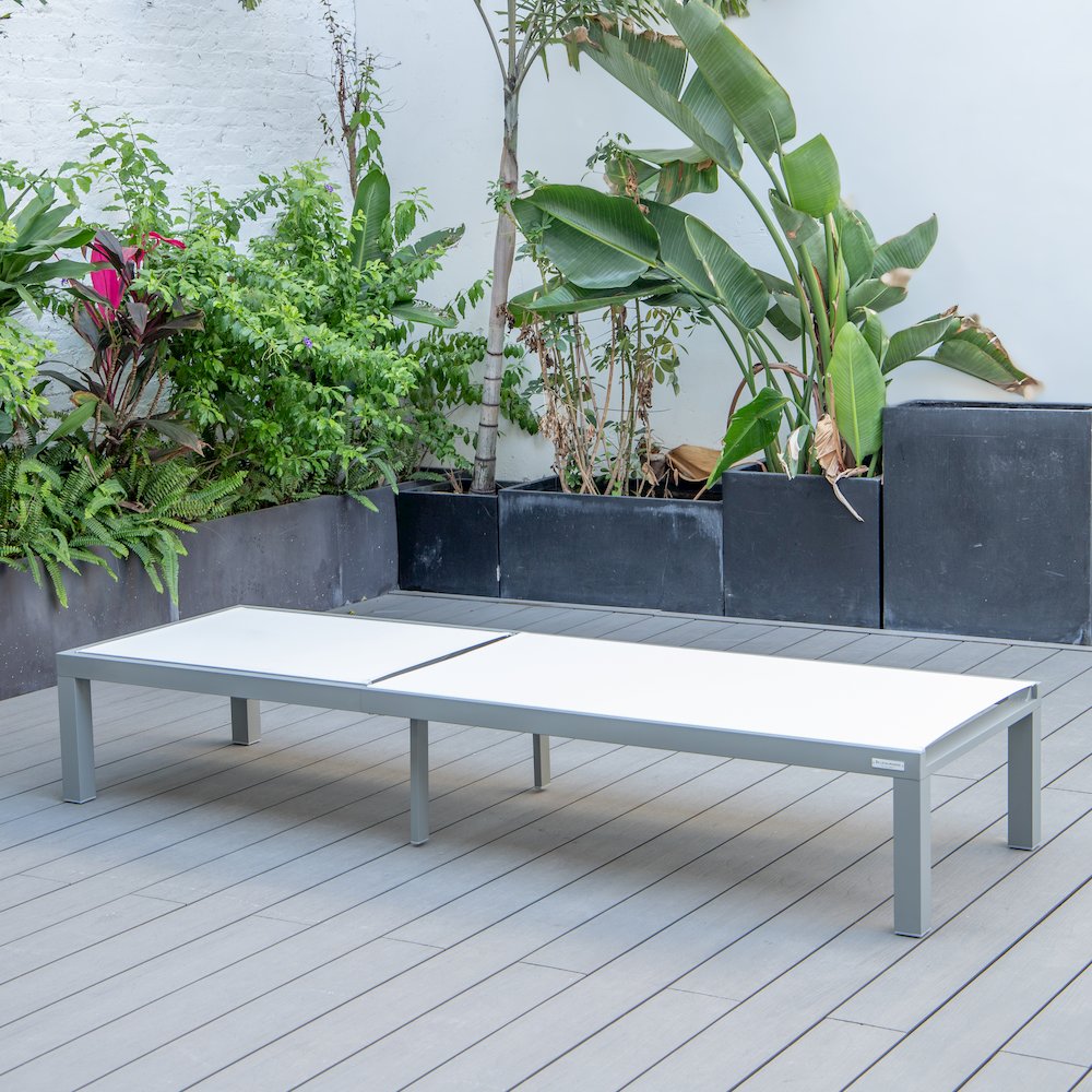 Marlin Patio Chaise Lounge Chair With Grey Aluminum Frame