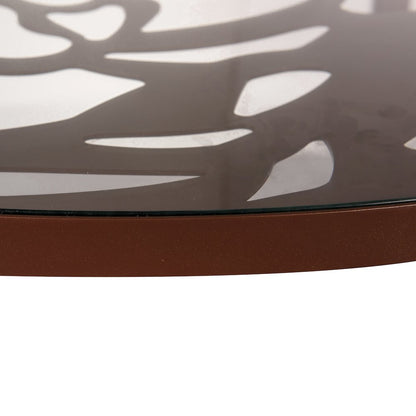 Devon Tree Design Glass Top Aluminum Base Indoor Outdoor Dining Table