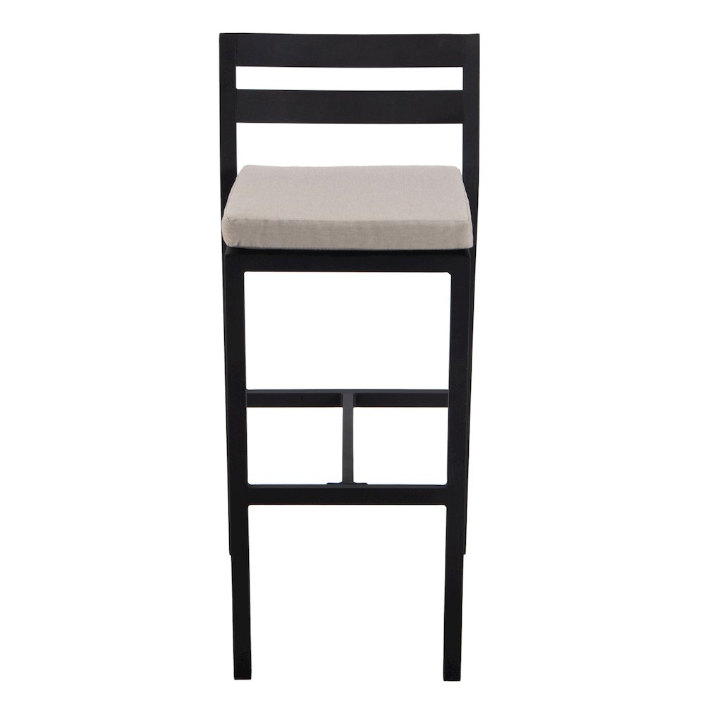 Chelsea Collection Modern Aluminum Outdoor Chair in black with Beige Cushions