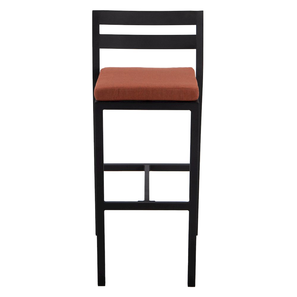 Chelsea Collection Modern Aluminum Outdoor Chair in black with Orange Cushions