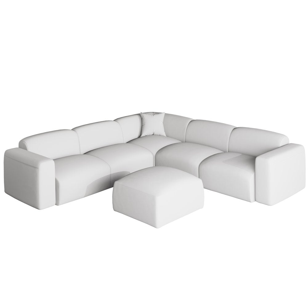 Whisper 6-Seater Conversation Set with Ottoman in Beige