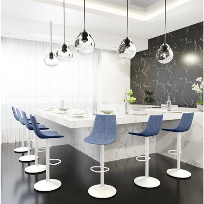 Tilbury - Bar stool -White Base- Peacock Blue