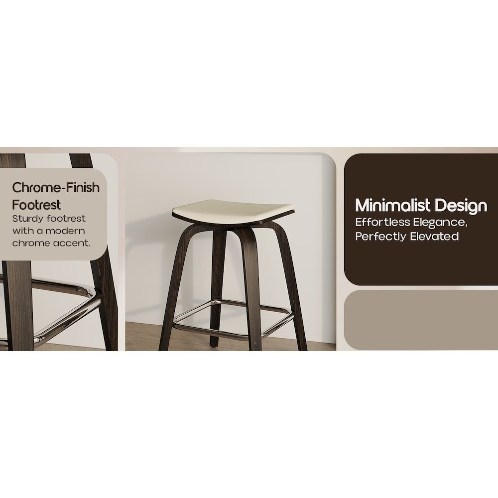 Wooden Counter Stool in Taupe