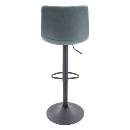 Tilbury Modern Adjustable Bar Stool in Peacock Blue