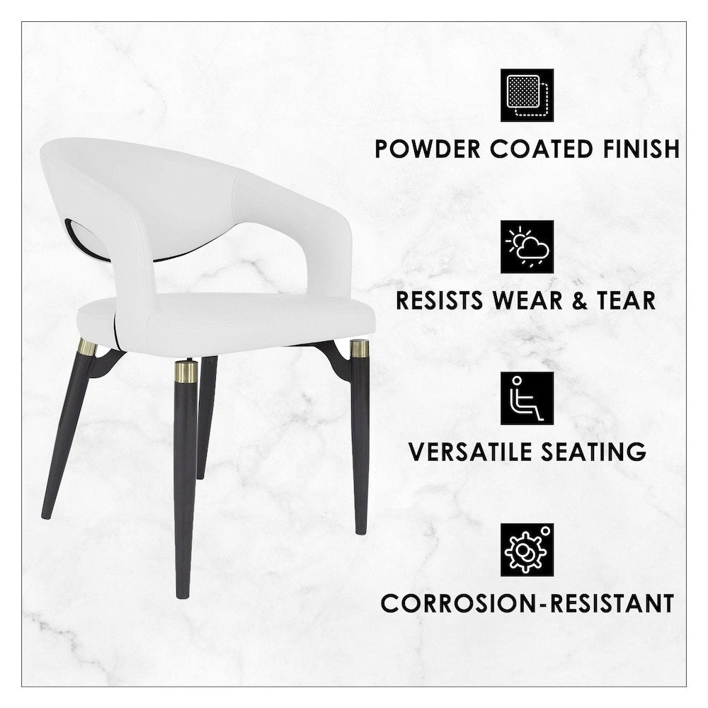 Entice Collection Modern Dining Chair Set of 2 in White