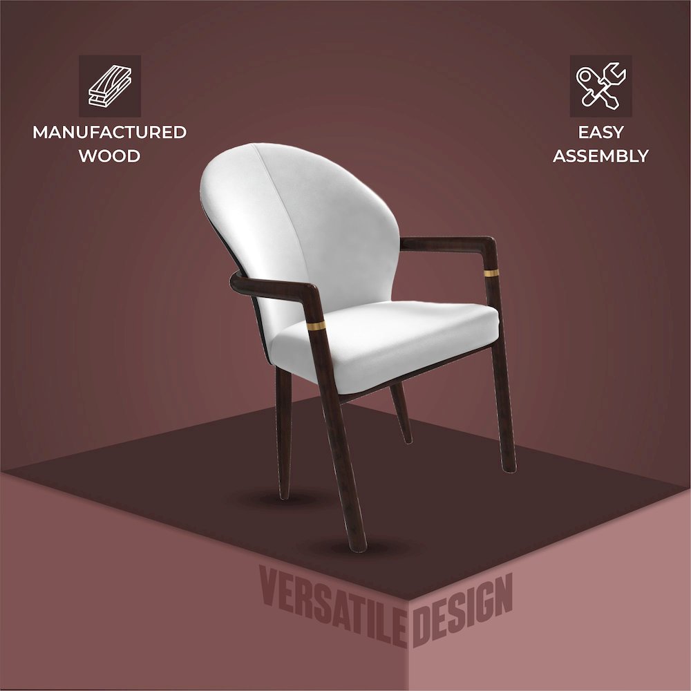 Opaline Series Elegant Wooden Dining Chair in Black Velvet and White