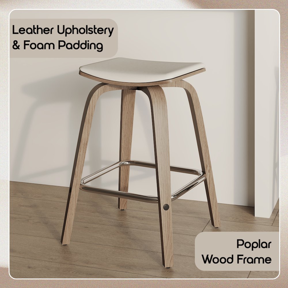 Wooden Counter Stool in Light Grey