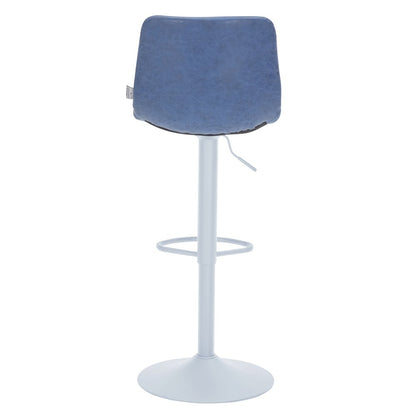 Tilbury - Bar stool -White Base- Peacock Blue
