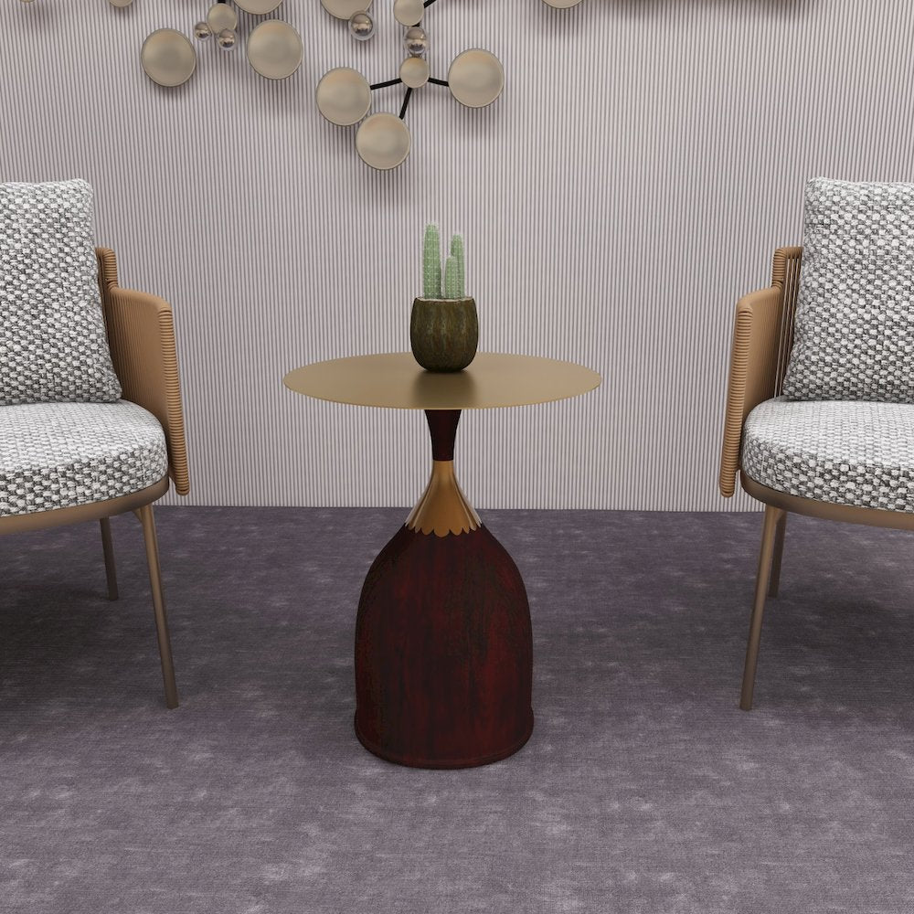 Oslo Collection Modern End Table In Wood Brown