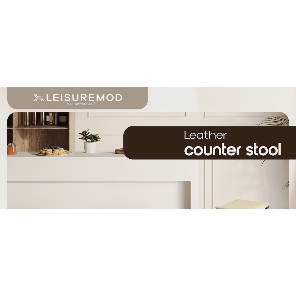 Wooden Counter Stool in Taupe