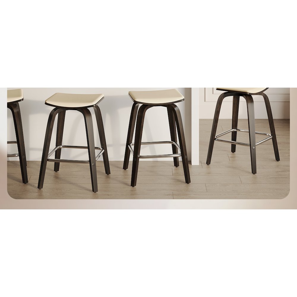 Wooden Counter Stool in Taupe
