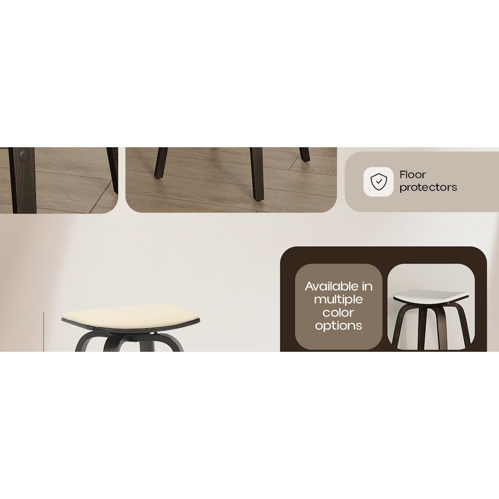 Wooden Counter Stool in Taupe