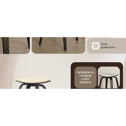 Wooden Counter Stool in Taupe