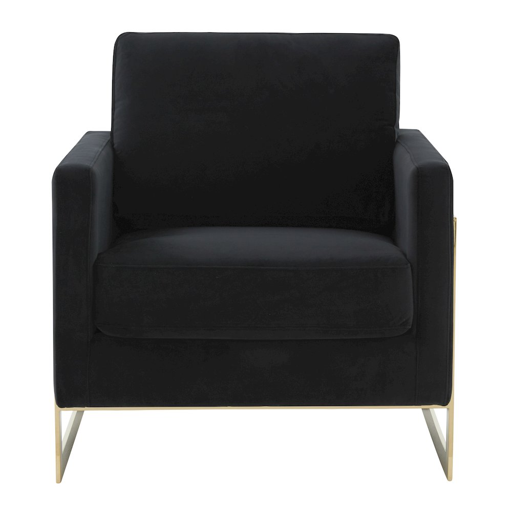 Lincoln Velvet Accent Armchair With Gold Frame