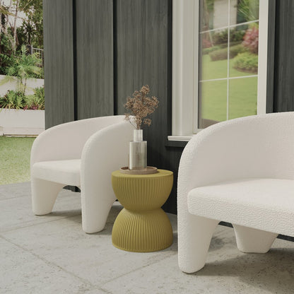 Modern Side End Table Spire Series In Olive Yellow