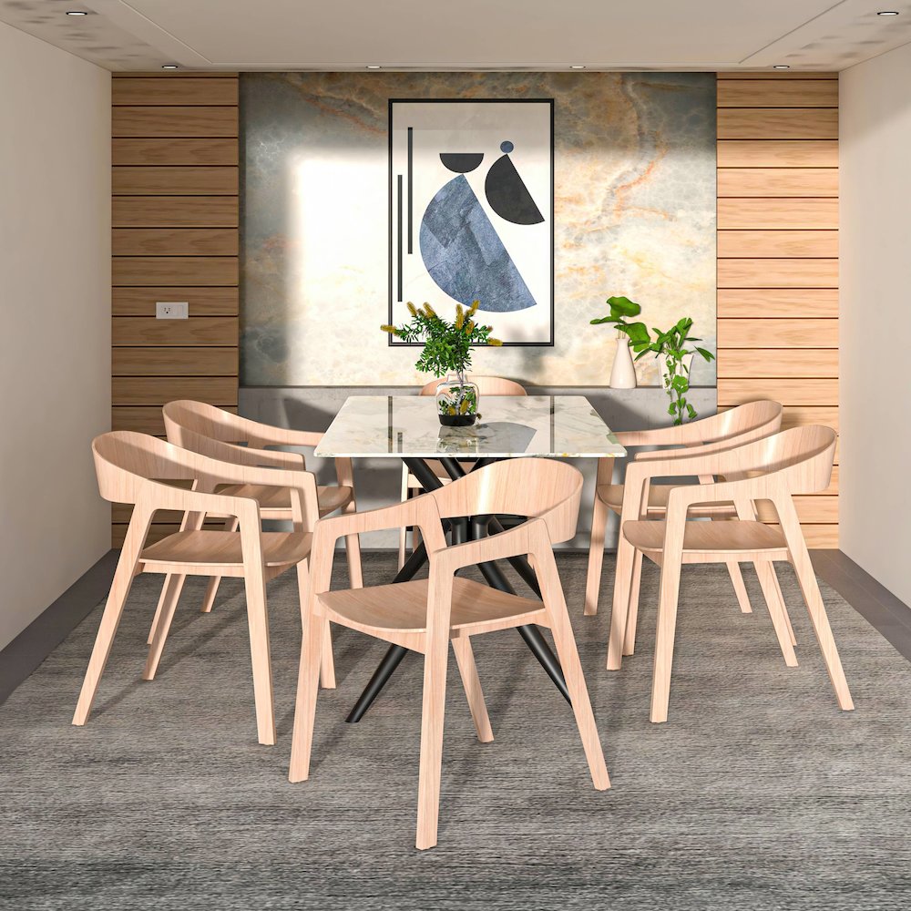 Rivo Collection Elegant Dining Chair in Natural Wood