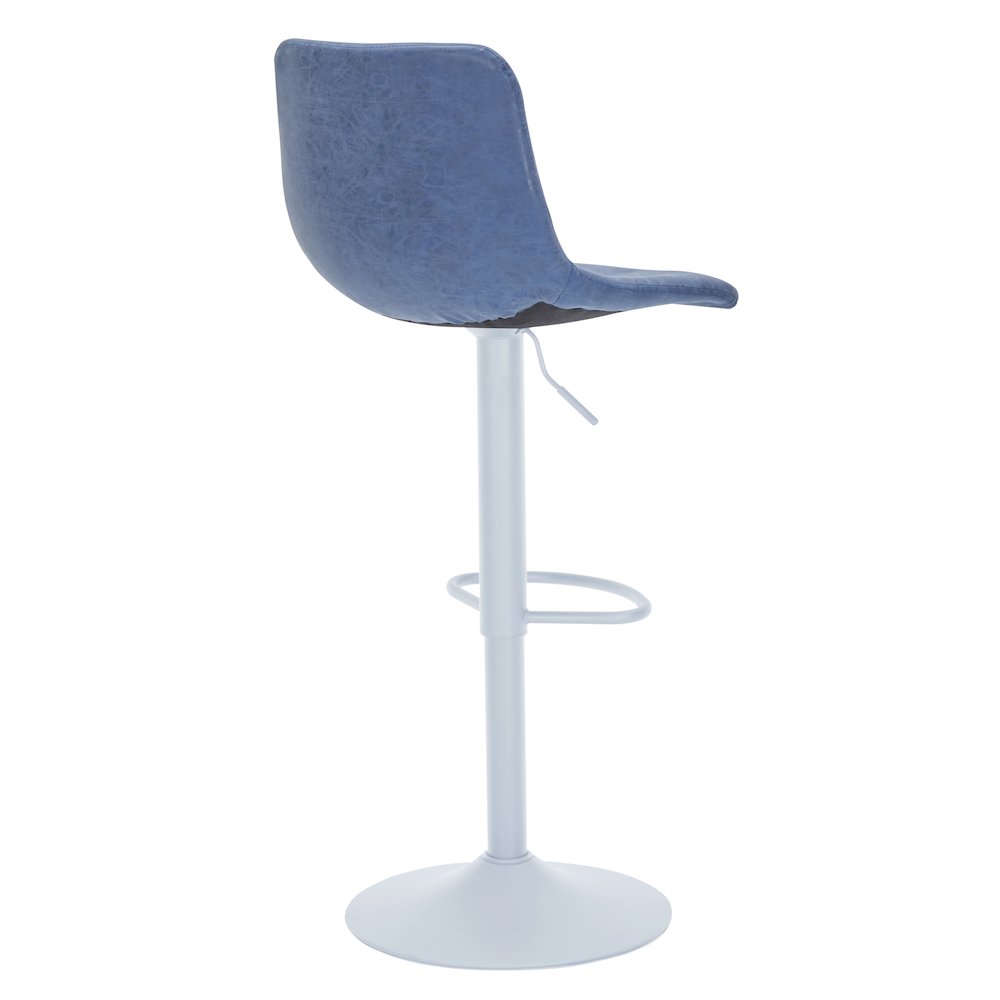Tilbury - Bar stool -White Base- Peacock Blue