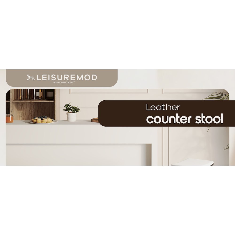 Wooden Counter Stool in White